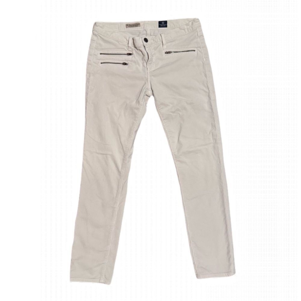 AG The Moto Stevie Ankle off white stretch corduroy pants 28R NWOT